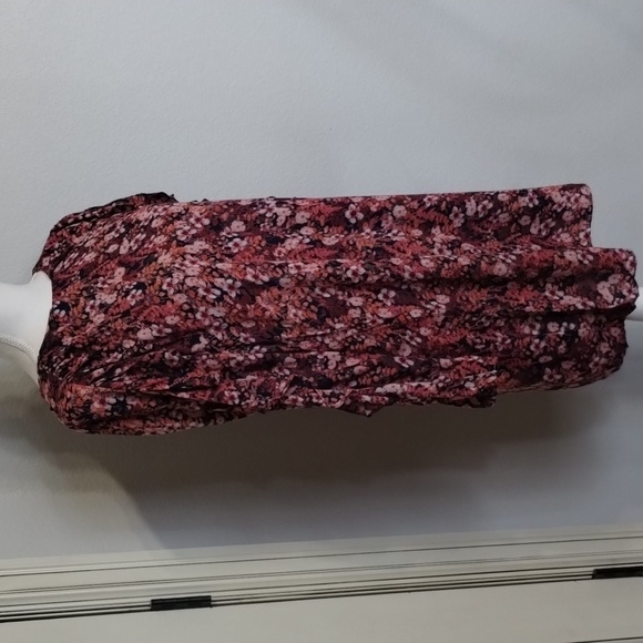 H&M women's size 6 floral fitted dress ruffle long sleeve lined - Picture 4 of 12